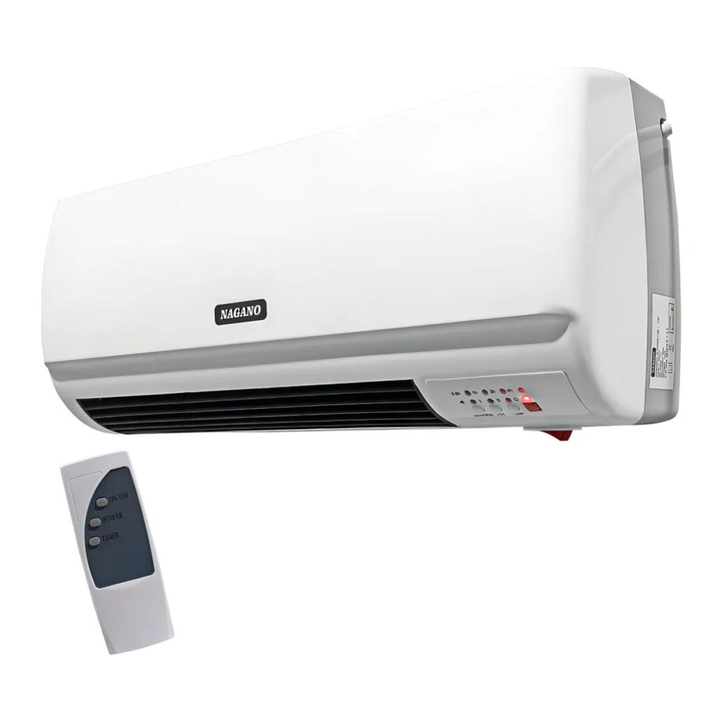 Aquecedor De Parede Elétrico 2 Em 1 2000w Com Timer